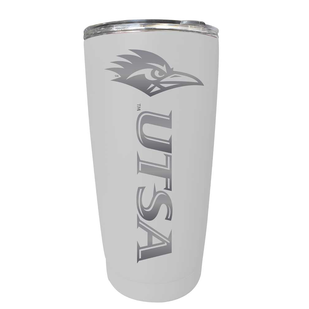 UTSA Road Runners Etched 16 Oz Stainless Steel Tumbler (Choose Your Color) - White