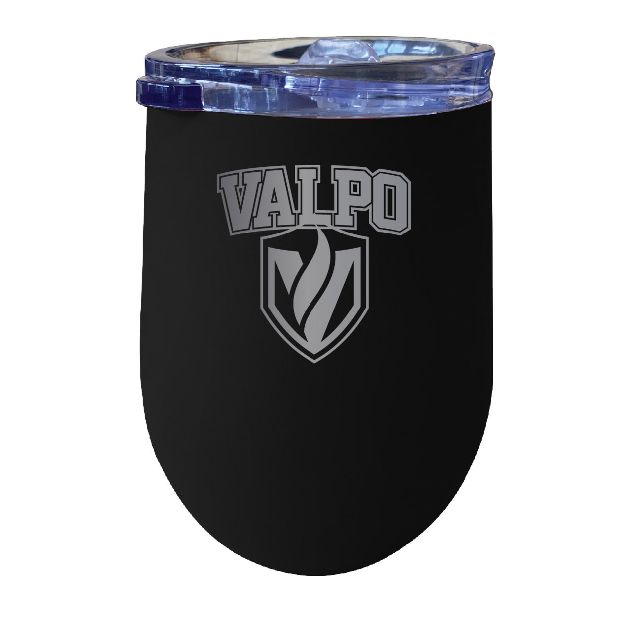 Valparaiso University 12 Oz Etched Insulated Wine Stainless Steel Tumbler - Choose Your Color - Black