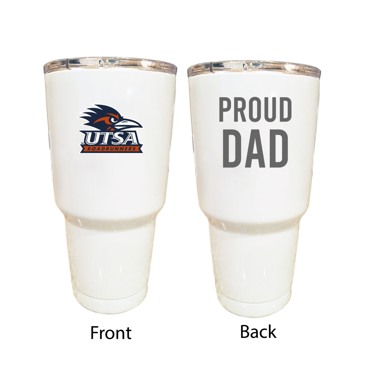 UTSA Road Runners Proud Dad 24 Oz Insulated Stainless Steel Tumblers Choose Your Color. - White