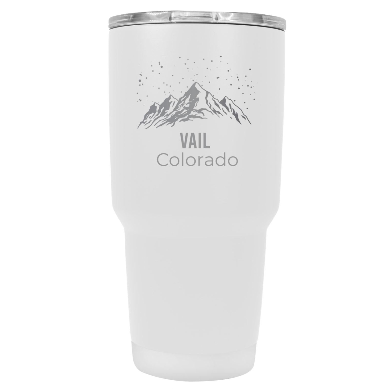 Vail Colorado Ski Snowboard Winter Souvenir Laser Engraved 24 Oz Insulated Stainless Steel Tumbler - Coral