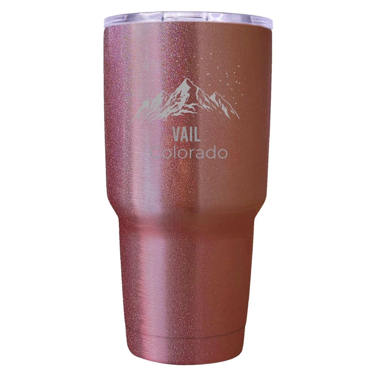 Vail Colorado Ski Snowboard Winter Souvenir Laser Engraved 24 Oz Insulated Stainless Steel Tumbler - Rose Gold