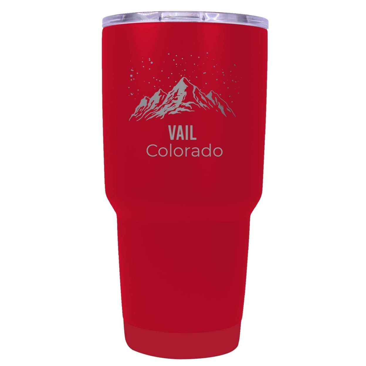 Vail Colorado Ski Snowboard Winter Souvenir Laser Engraved 24 Oz Insulated Stainless Steel Tumbler - Red