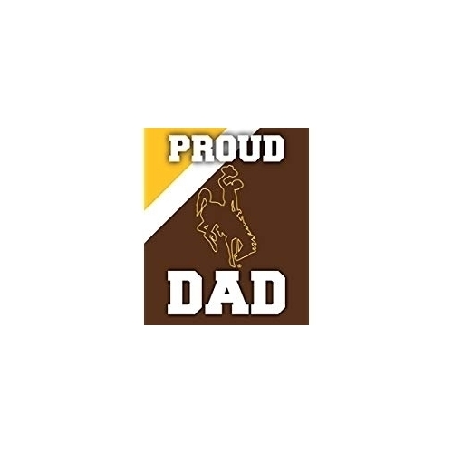 University Of Wyoming NCAA Collegiate 5x6 Inch Rectangle Stripe Proud Dad Decal Sticker