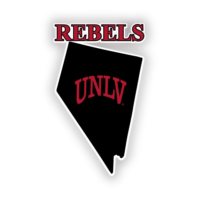 UNLV Rebels 4 Inch State Shape Vinyl Decal Sticker