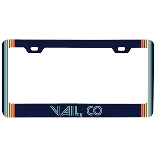 Vail Colorado Car Metal License Plate Frame Retro Design