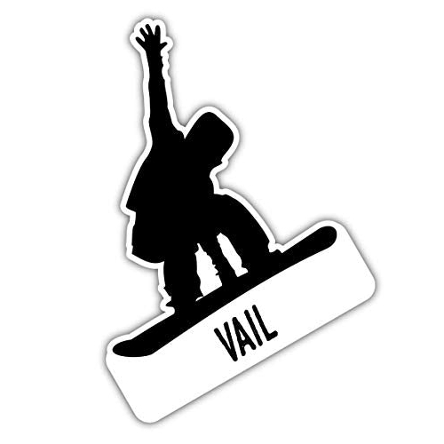 Vail Colorado Ski Adventures Souvenir 4 Inch Vinyl Decal Sticker Board Design 4-Pack