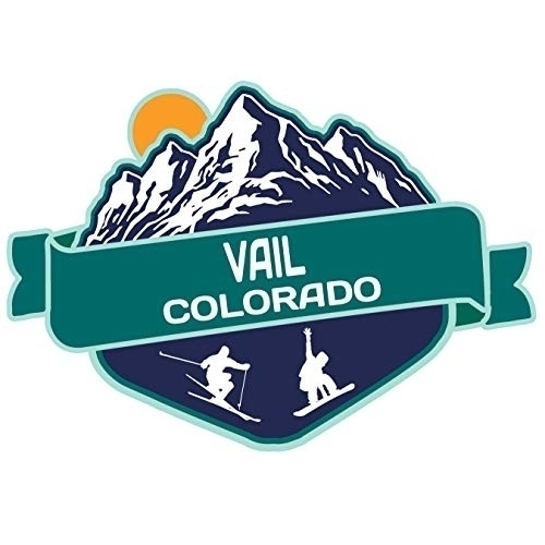 Vail Colorado Ski Adventures Souvenir 4 Inch Vinyl Decal Sticker Mountain Design 4-Pack