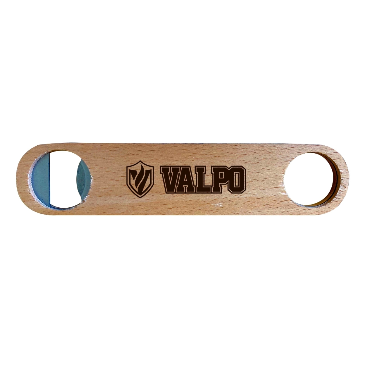 Valparaiso University Laser Etched Wooden Bottle Opener College Logo Design