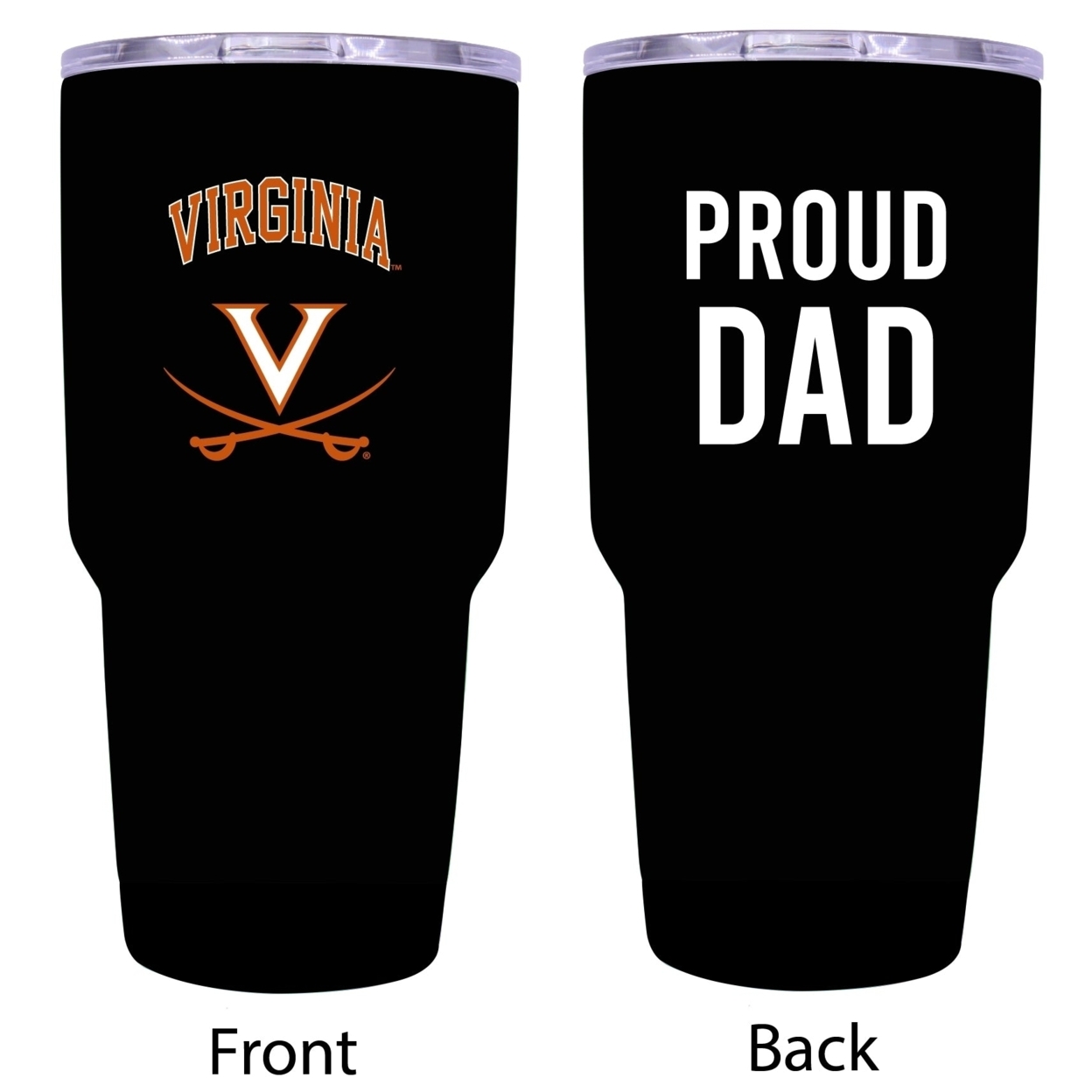Virginia Cavaliers Proud Dad 24 Oz Insulated Stainless Steel Tumblers Choose Your Color.
