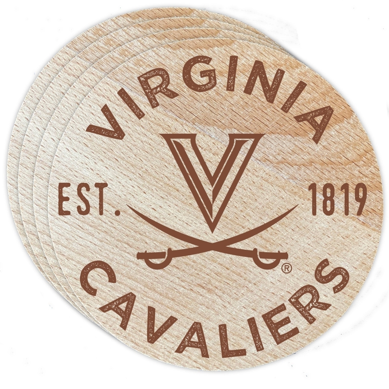 Virginia Cavaliers Wood Coaster Engraved 4 Pack
