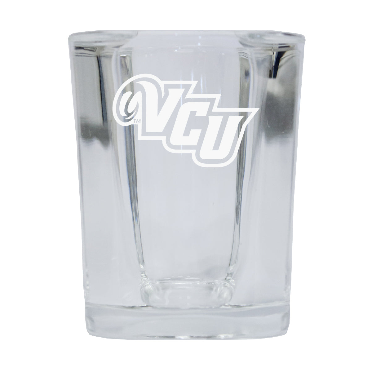 Virginia Commonwealth 2 Ounce Square Shot Glass Laser Etched Logo Design