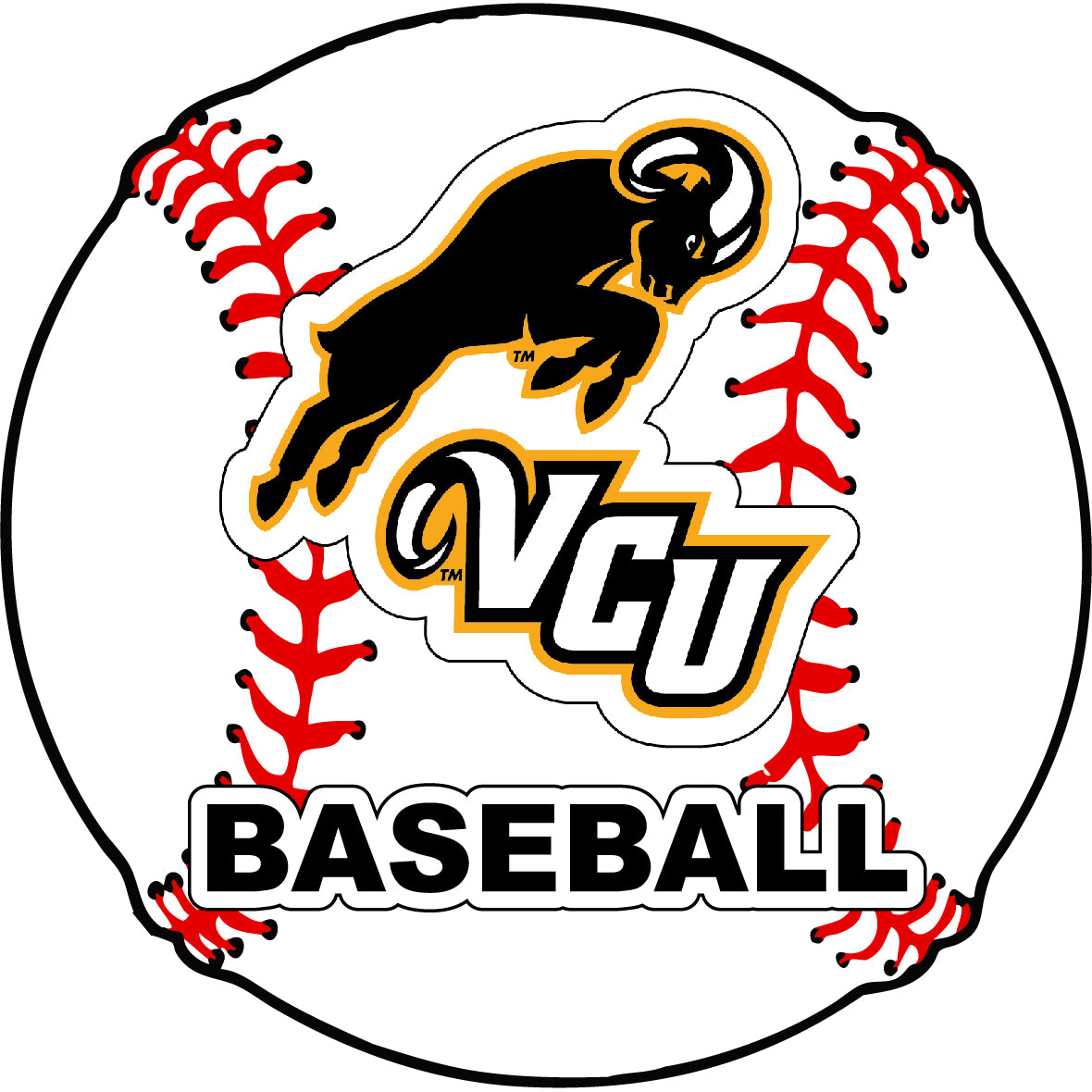 Virginia Commonwealth University 4-Inch Round Baseball Vinyl Decal Sticker