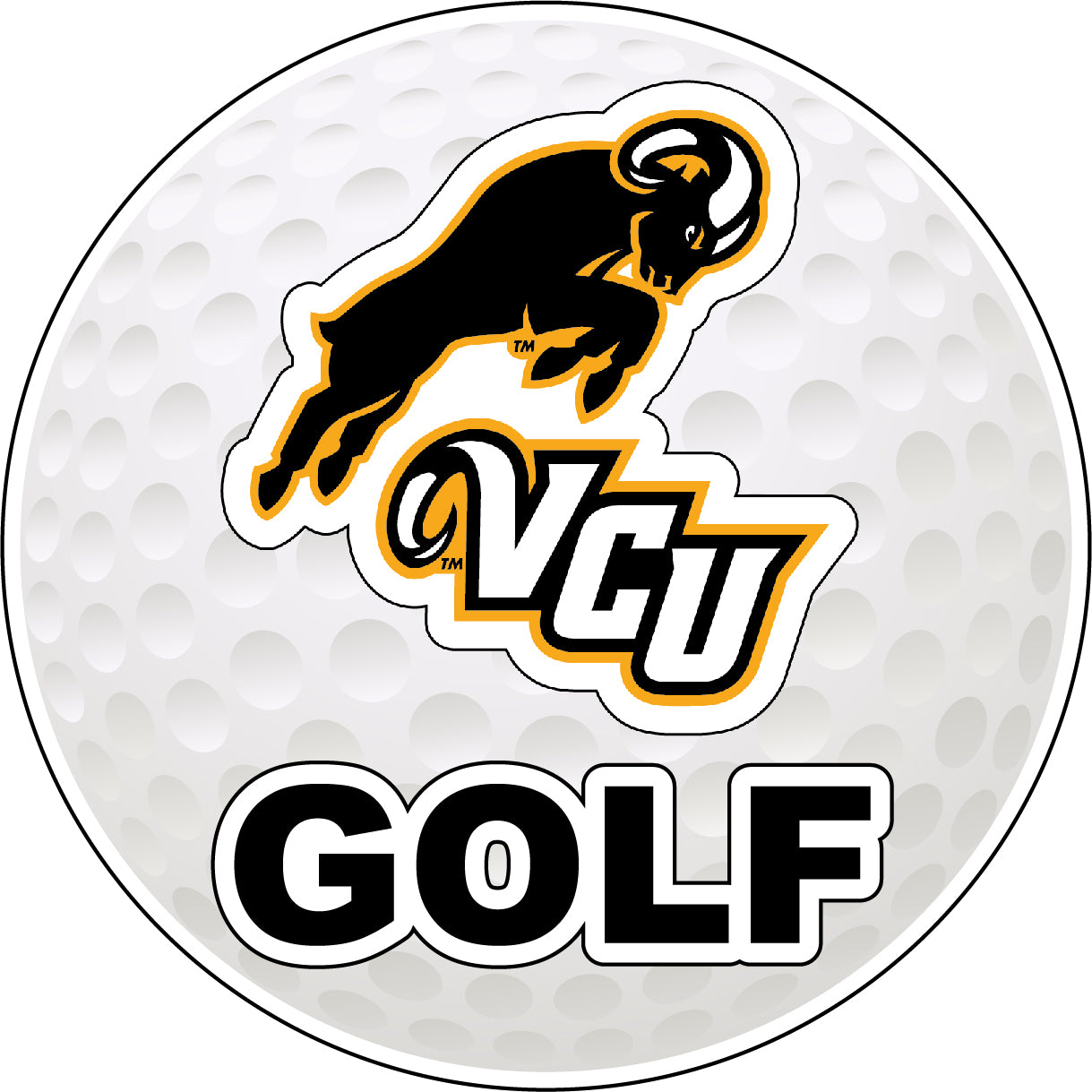 Virginia Commonwealth University 4-Inch Round Golf Ball Vinyl Decal Sticker