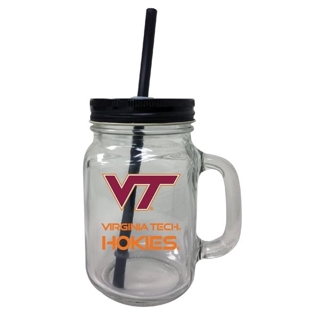 Virginia Polytechnic Institute VT Hokies 16 Oz Mason Jar Glass