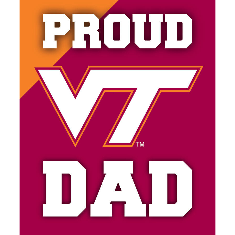 Virginia Polytechnic Institute VT Hokies NCAA Collegiate 5x6 Inch Rectangle Stripe Proud Dad Decal Sticker