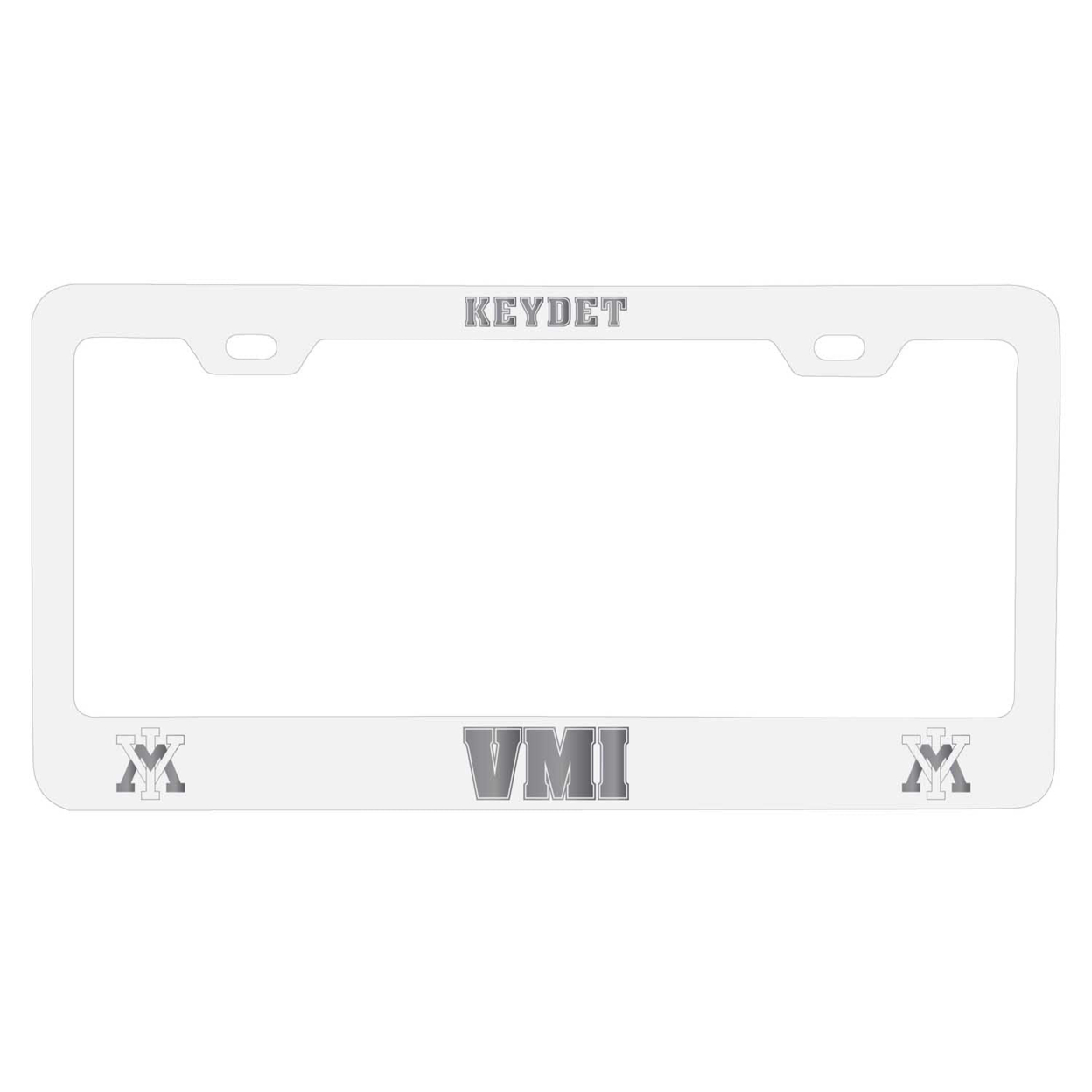 VMI Keydets Etched Metal License Plate Frame Choose Your Color