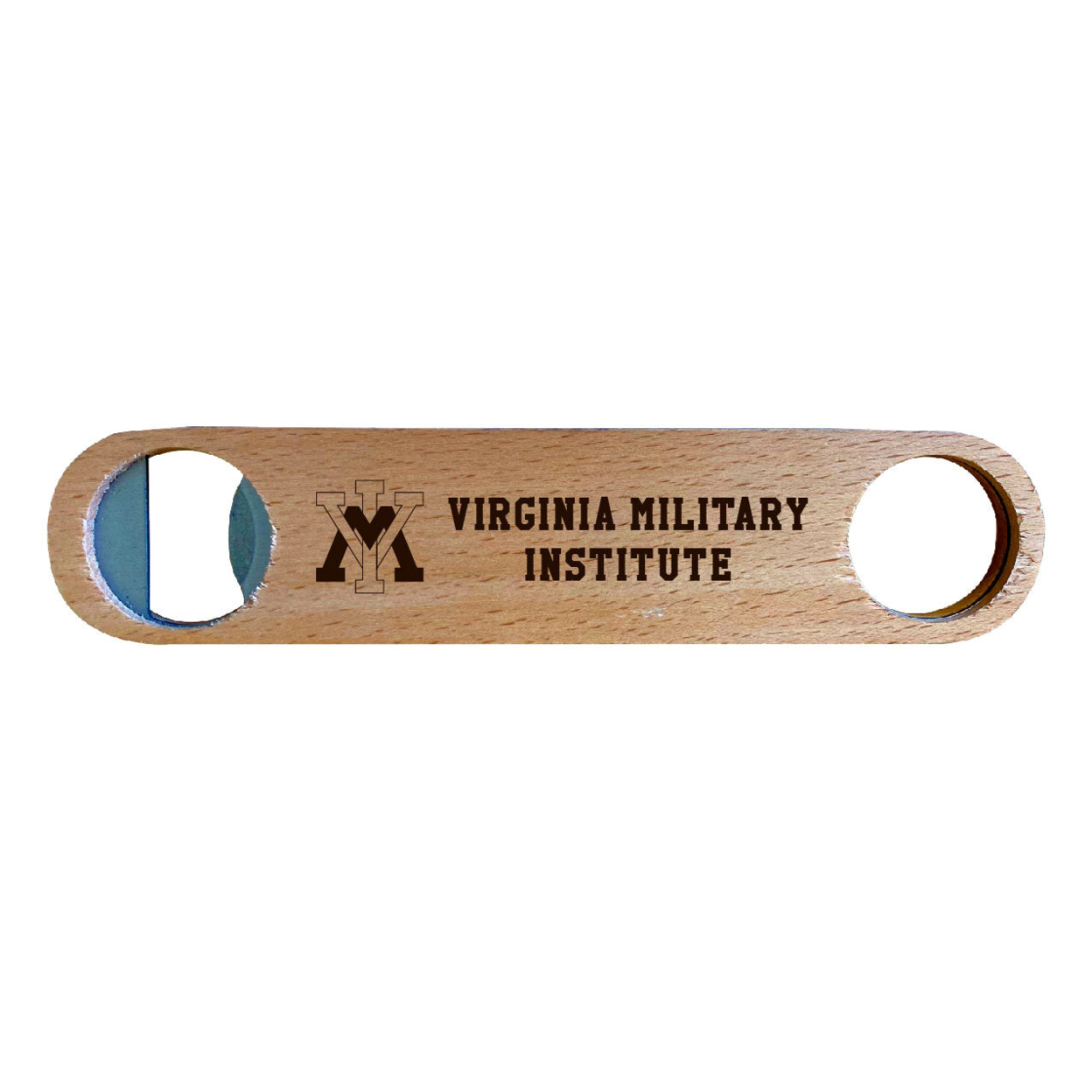 VMI Keydets Laser Etched Wooden Bottle Opener College Logo Design