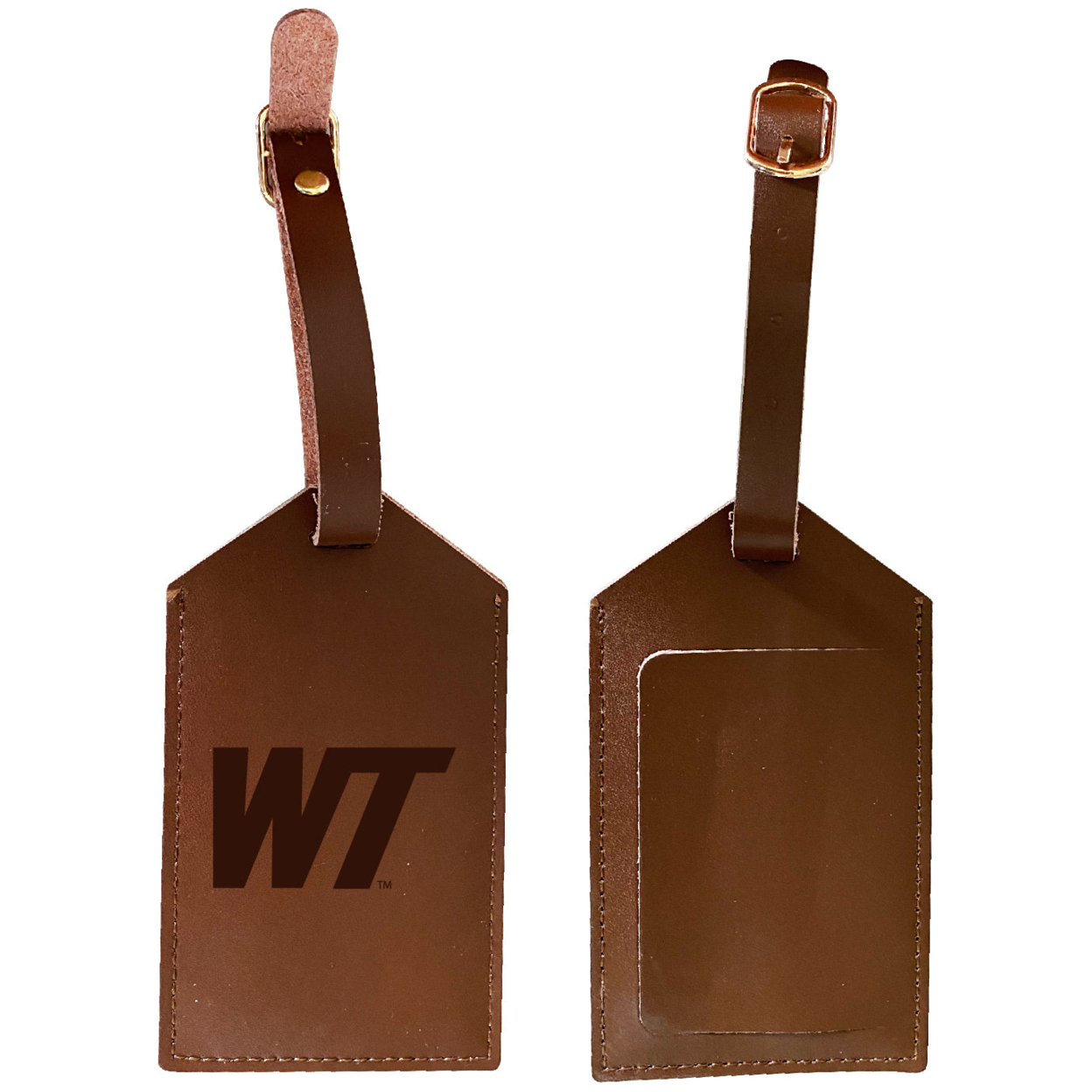 West Texas A&M Buffaloes Leather Luggage Tag Engraved