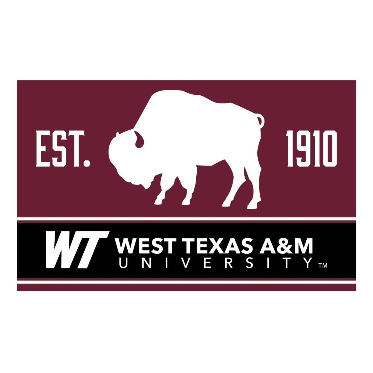 West Texas A&M Buffaloes Wood Sign With Frame
