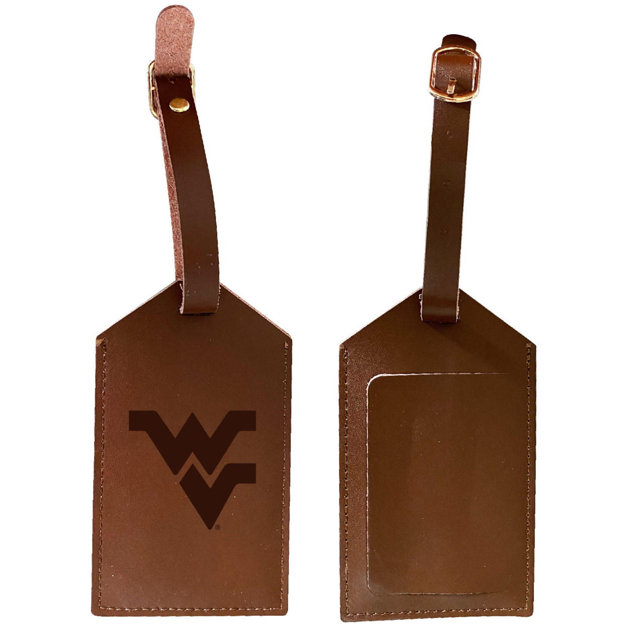 West Virginia Mountaineers Leather Luggage Tag Engraved