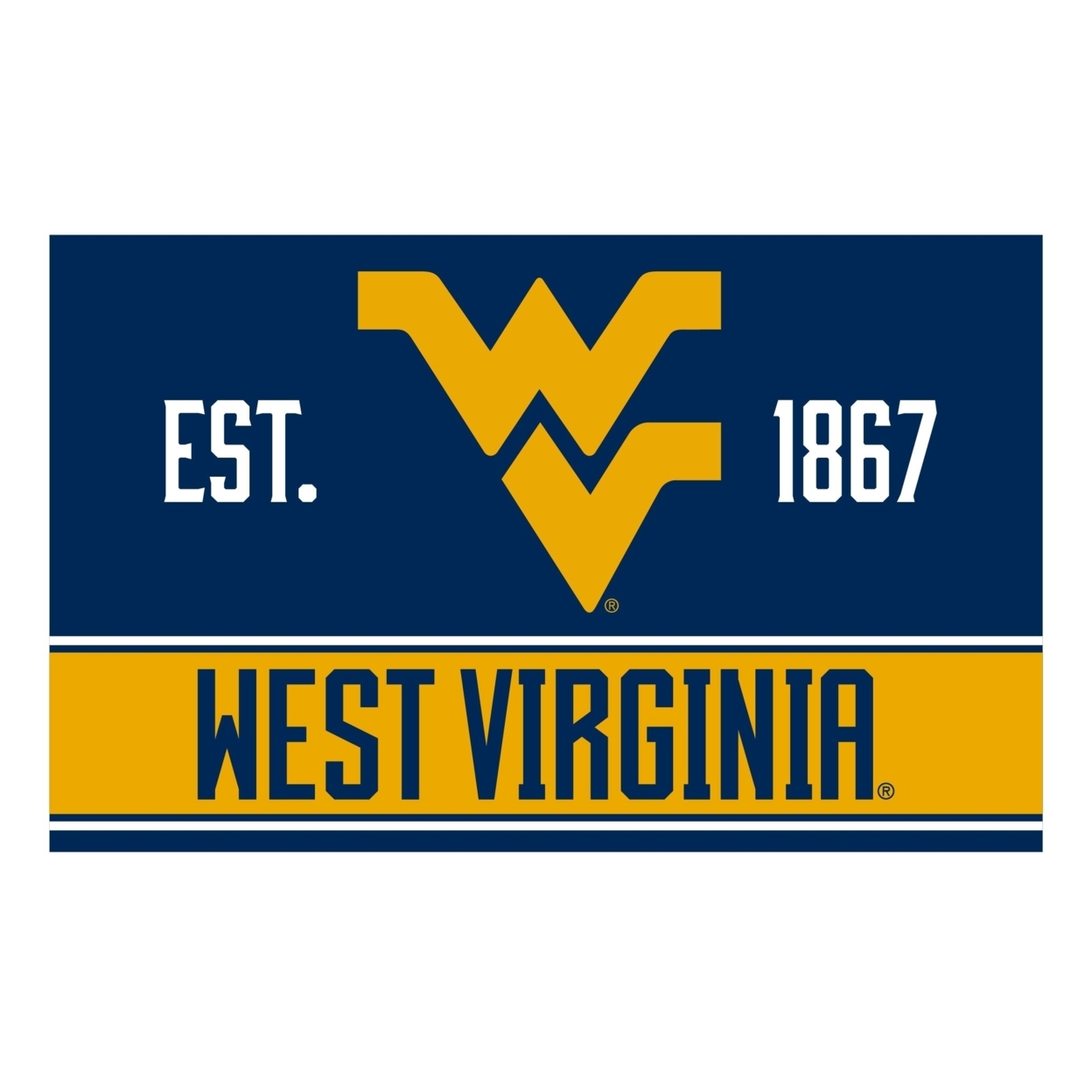 West Virginia Mountaineers Wood Sign With Frame