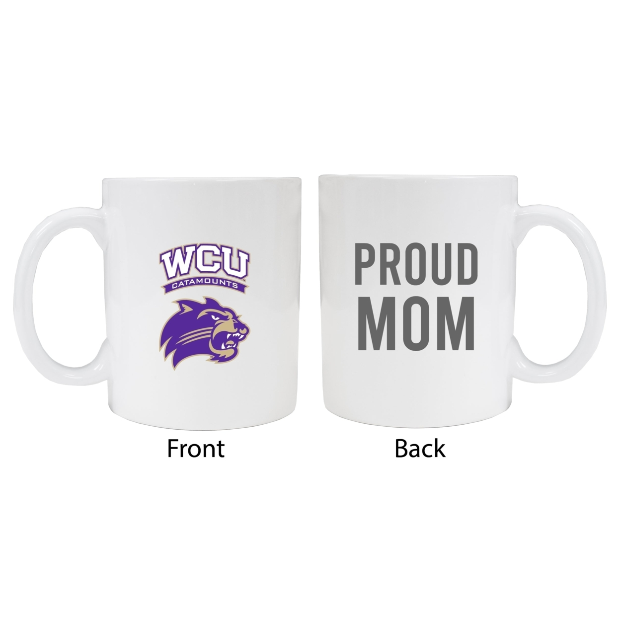 Western Carolina University Proud Mom Ceramic Coffee Mug - White (2 Pack)
