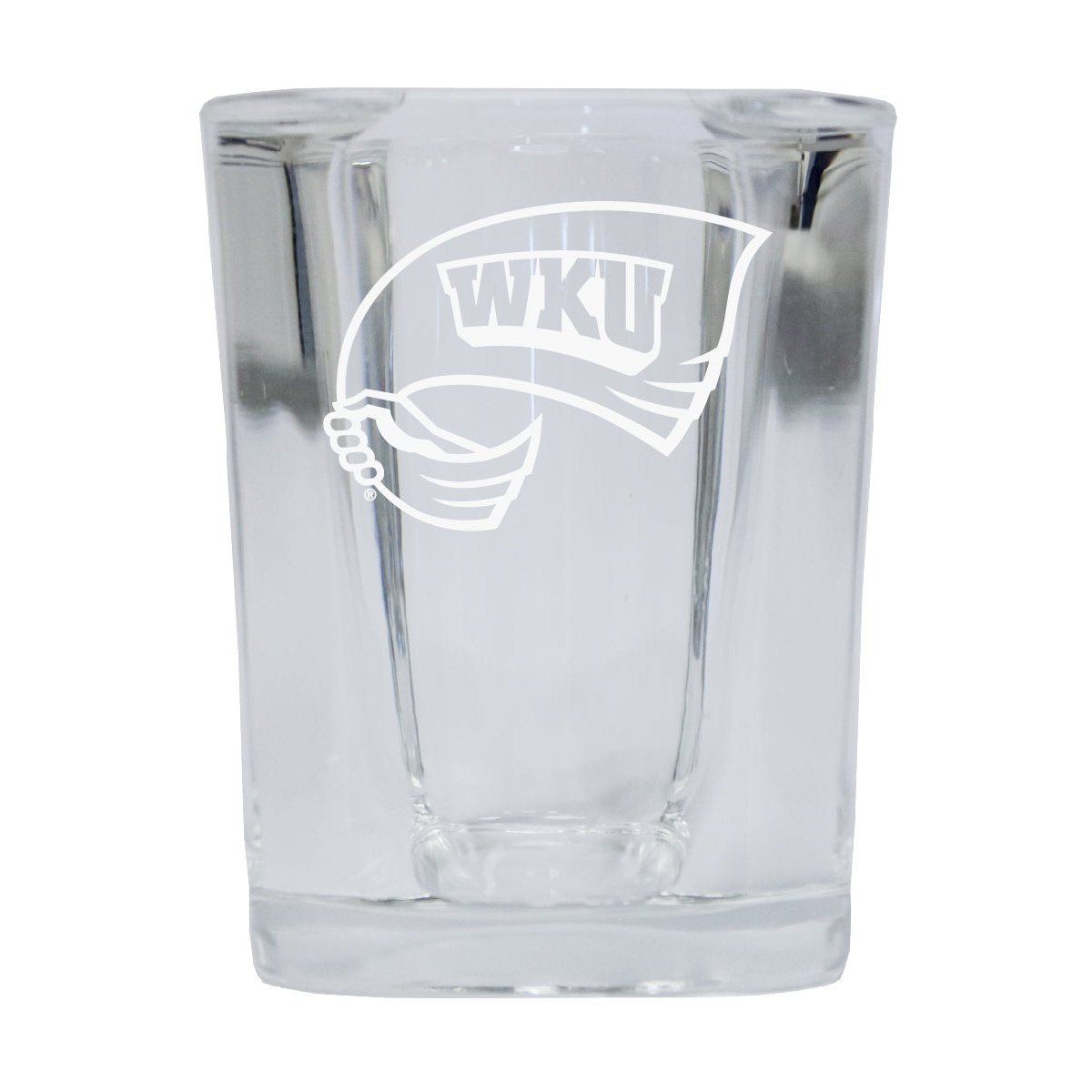 Western Kentucky Hilltoppers 2 Ounce Square Shot Glass Laser Etched Logo Design