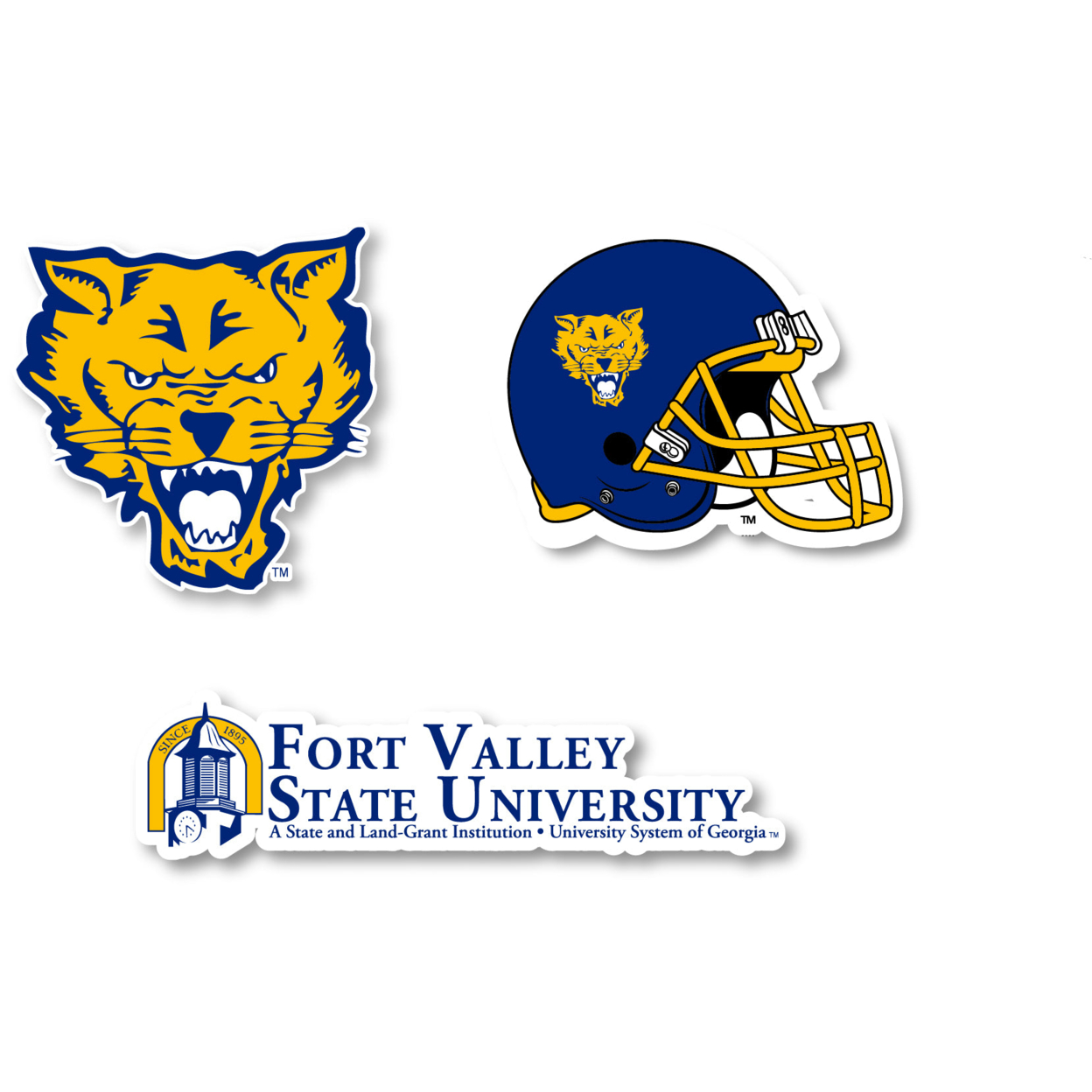 Fort Valley State University Vinyl Decal Sticker 3 Pack 4-Inch Each