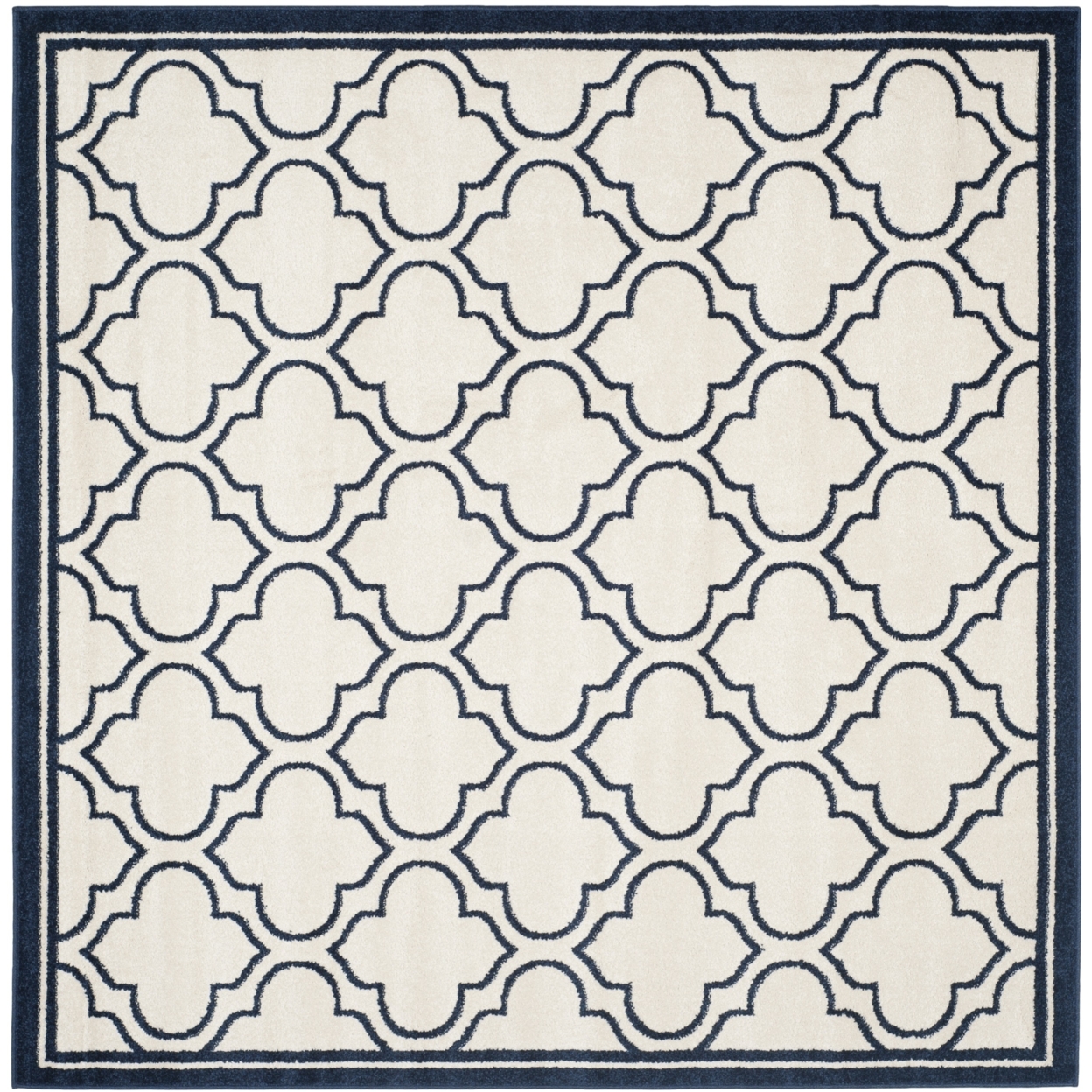 SAFAVIEH Amherst Collection AMT412M Ivory / Navy Rug - 7' Square