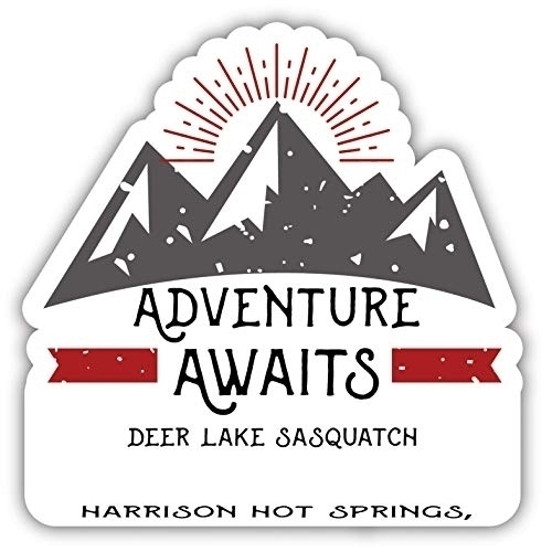 Deer Lake Sasquatch Harrison Hot Springs Bc Souvenir Decorative Stickers (Choose Theme And Size) - 4-Pack, 12-Inch, Adventures Awaits