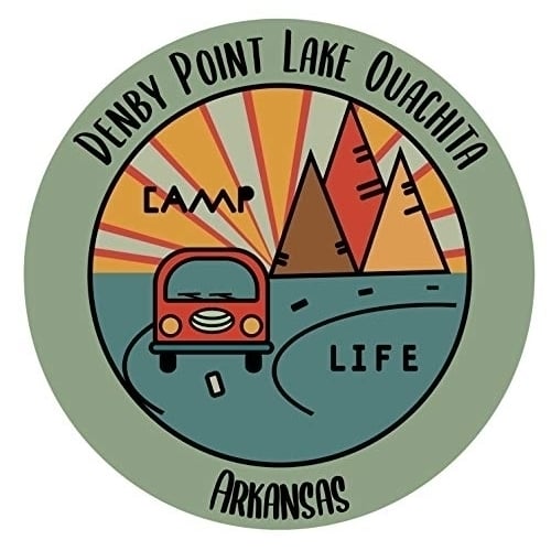 Denby Point Lake Ouachita Arkansas Souvenir Decorative Stickers (Choose Theme And Size) - 4-Pack, 12-Inch, Camp Life