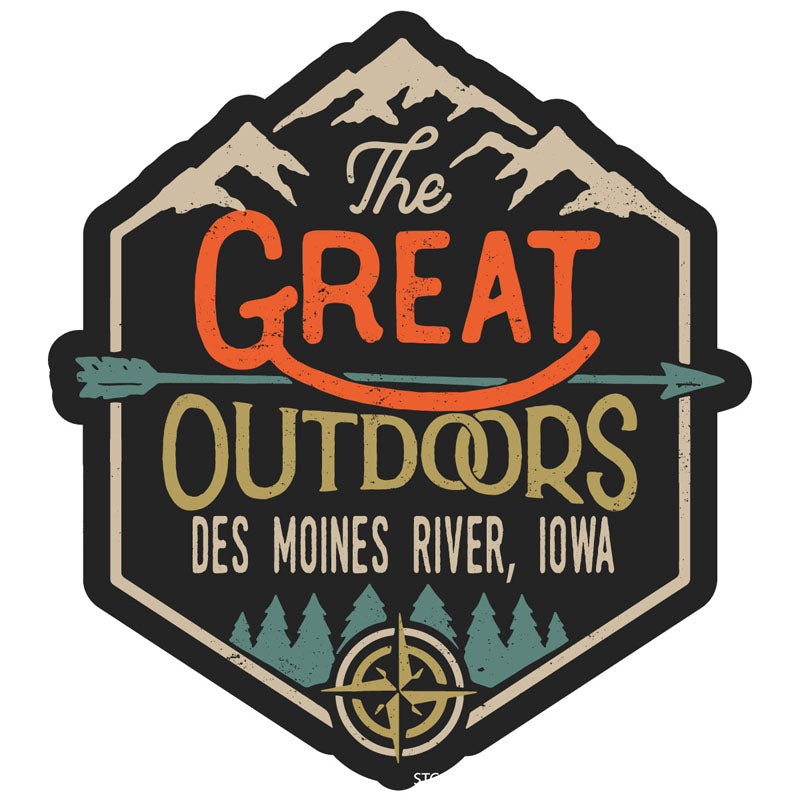 Des Moines River Iowa Souvenir Decorative Stickers (Choose Theme And Size) - Single Unit, 6-Inch, Great Outdoors