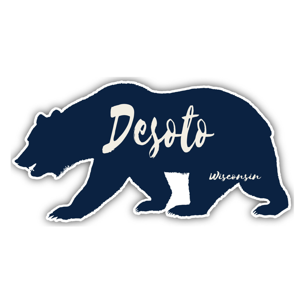 DeSoto Wisconsin Souvenir Decorative Stickers (Choose Theme And Size) - 4-Pack, 12-Inch, Bear