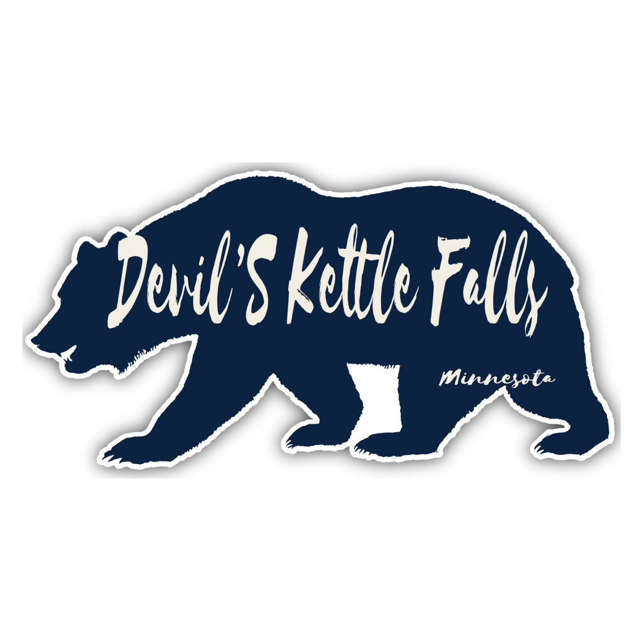 Devil's Kettle Falls Minnesota Souvenir Decorative Stickers (Choose Theme And Size) - Single Unit, 12-Inch, Bear