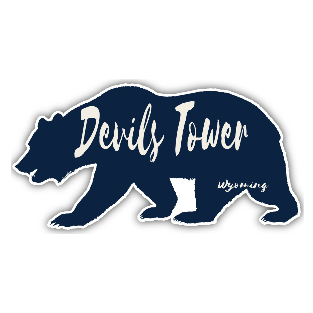 Devils Tower Wyoming Souvenir Decorative Stickers (Choose Theme And Size) - Single Unit, 4-Inch, Bear