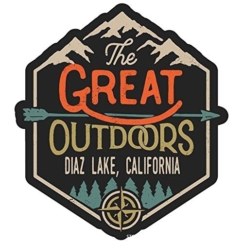 Diaz Lake California Souvenir Decorative Stickers (Choose Theme And Size) - 4-Pack, 2-Inch, Great Outdoors