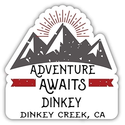 Dinkey Dinkey Creek California Souvenir Decorative Stickers (Choose Theme And Size) - Single Unit, 4-Inch, Adventures Awaits