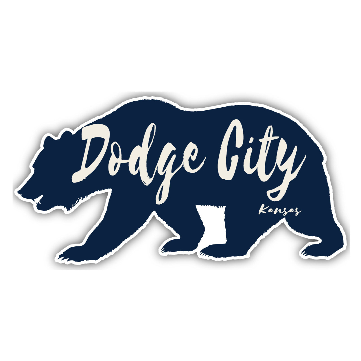 Dodge City Kansas Souvenir Decorative Stickers (Choose Theme And Size) - Single Unit, 8-Inch, Bear