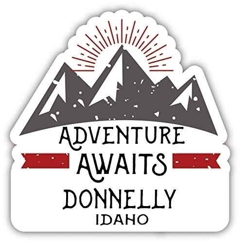 Donnelly Idaho Souvenir Decorative Stickers (Choose Theme And Size) - 4-Pack, 10-Inch, Adventures Awaits