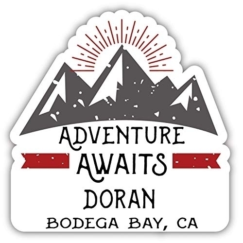 Doran Bodega Bay California Souvenir Decorative Stickers (Choose Theme And Size) - 4-Pack, 12-Inch, Adventures Awaits