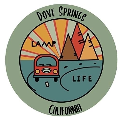 Dove Springs California Souvenir Decorative Stickers (Choose Theme And Size) - 4-Pack, 12-Inch, Camp Life