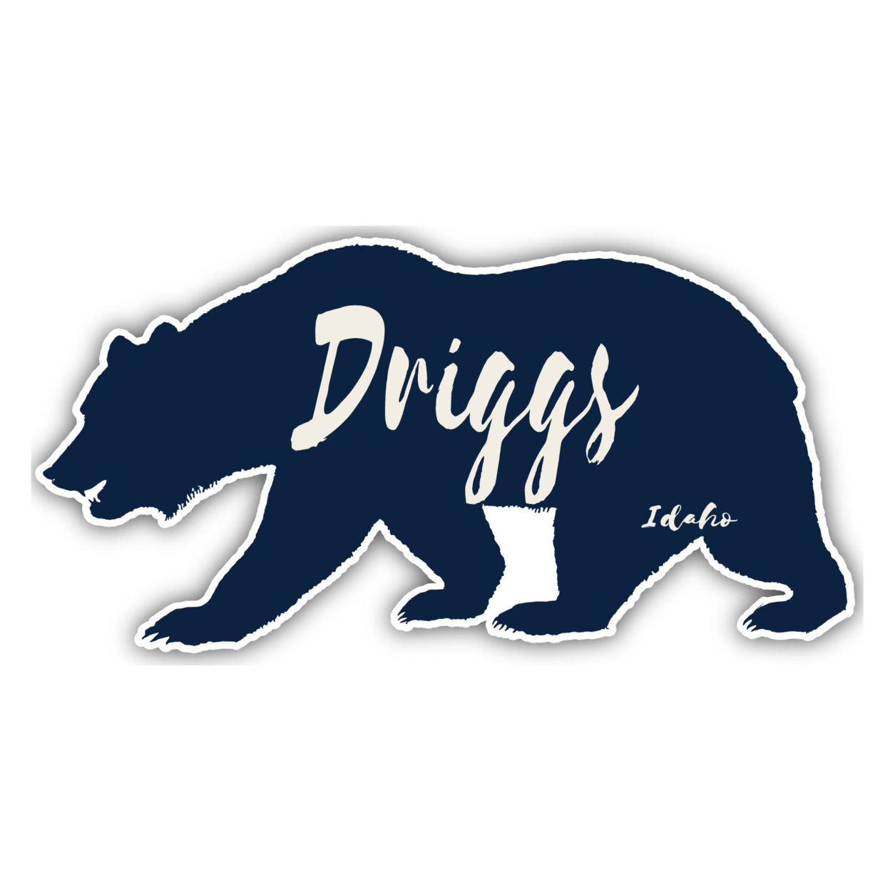 Driggs Idaho Souvenir Decorative Stickers (Choose Theme And Size) - Single Unit, 12-Inch, Bear