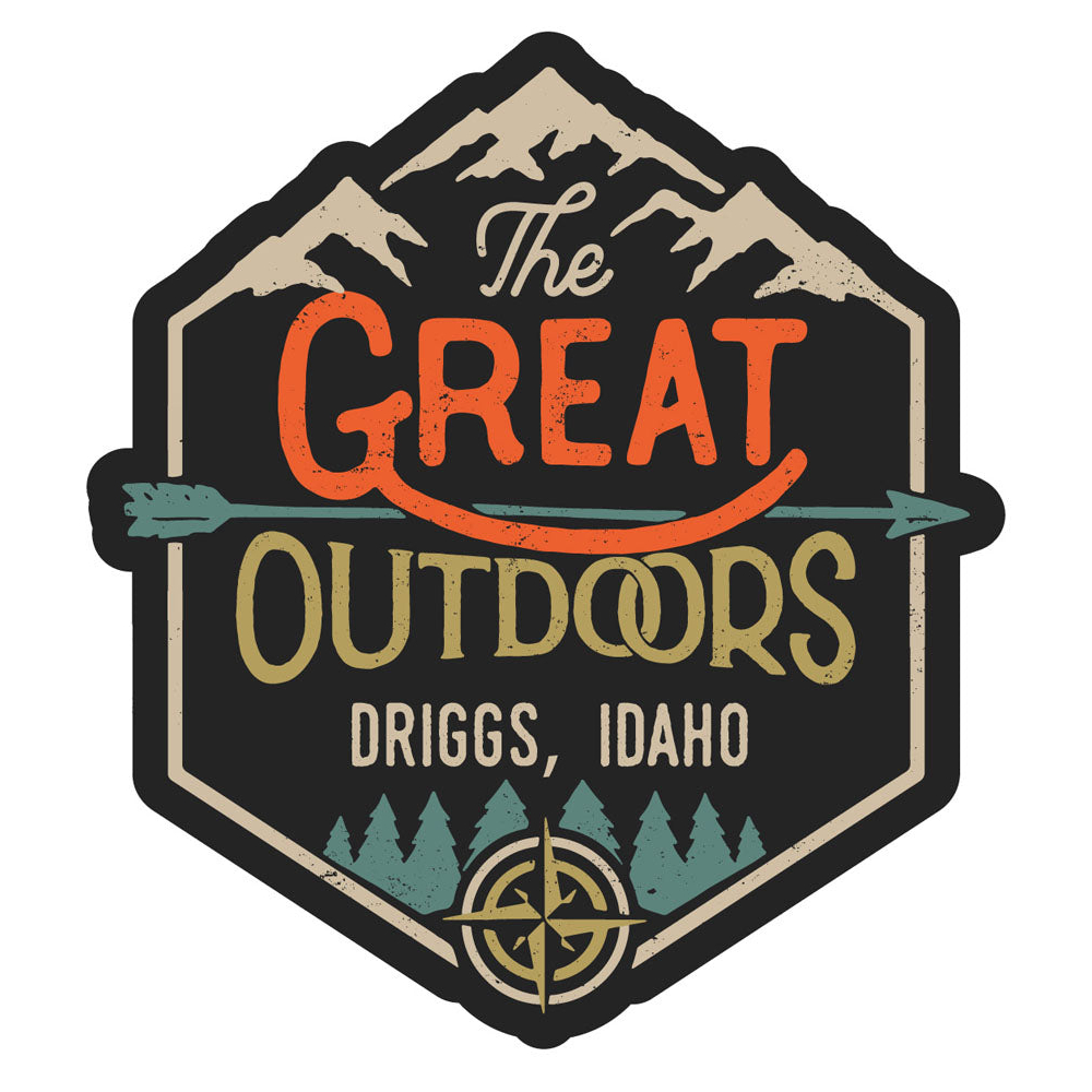 Driggs Idaho Souvenir Decorative Stickers (Choose Theme And Size) - 4-Pack, 4-Inch, Great Outdoors