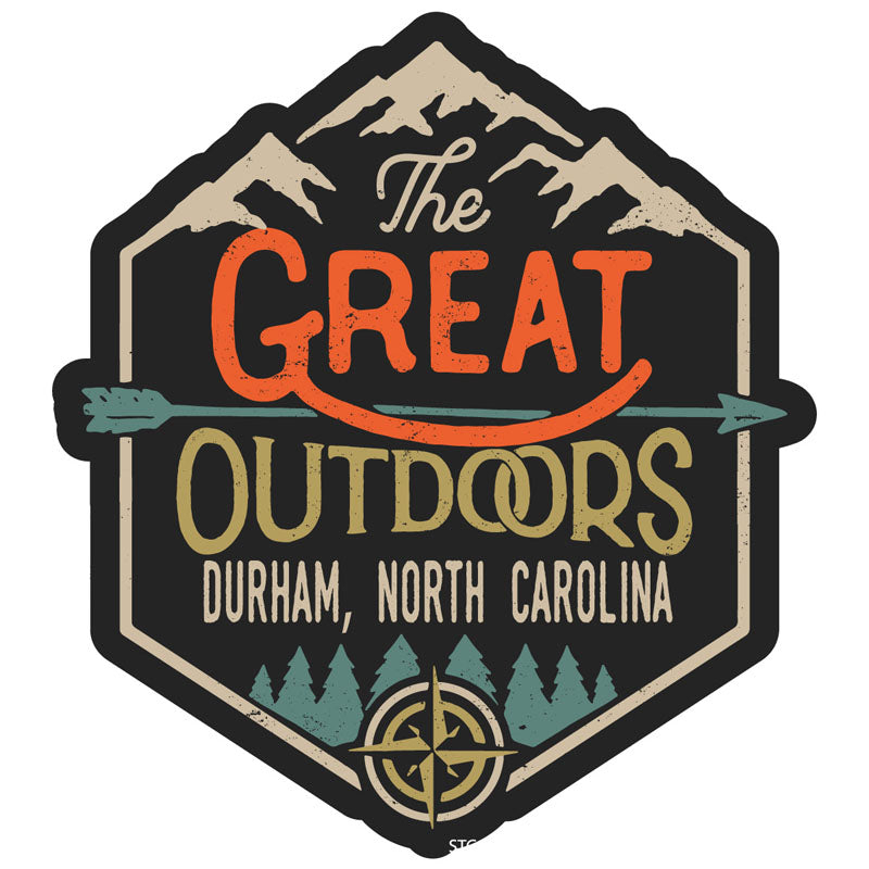 Durham North Carolina Souvenir Decorative Stickers (Choose Theme And Size) - Single Unit, 8-Inch, Great Outdoors