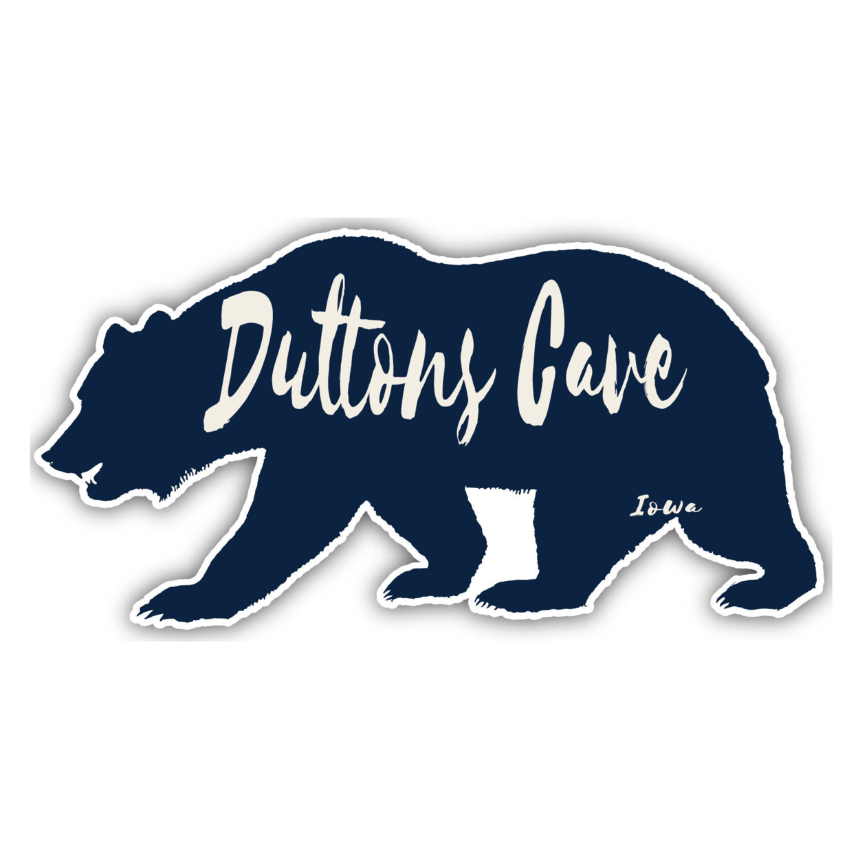 Duttons Cave Iowa Souvenir Decorative Stickers (Choose Theme And Size) - Single Unit, 4-Inch, Bear