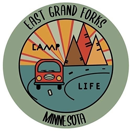 East Grand Forks Minnesota Souvenir Decorative Stickers (Choose Theme And Size) - 4-Pack, 4-Inch, Camp Life