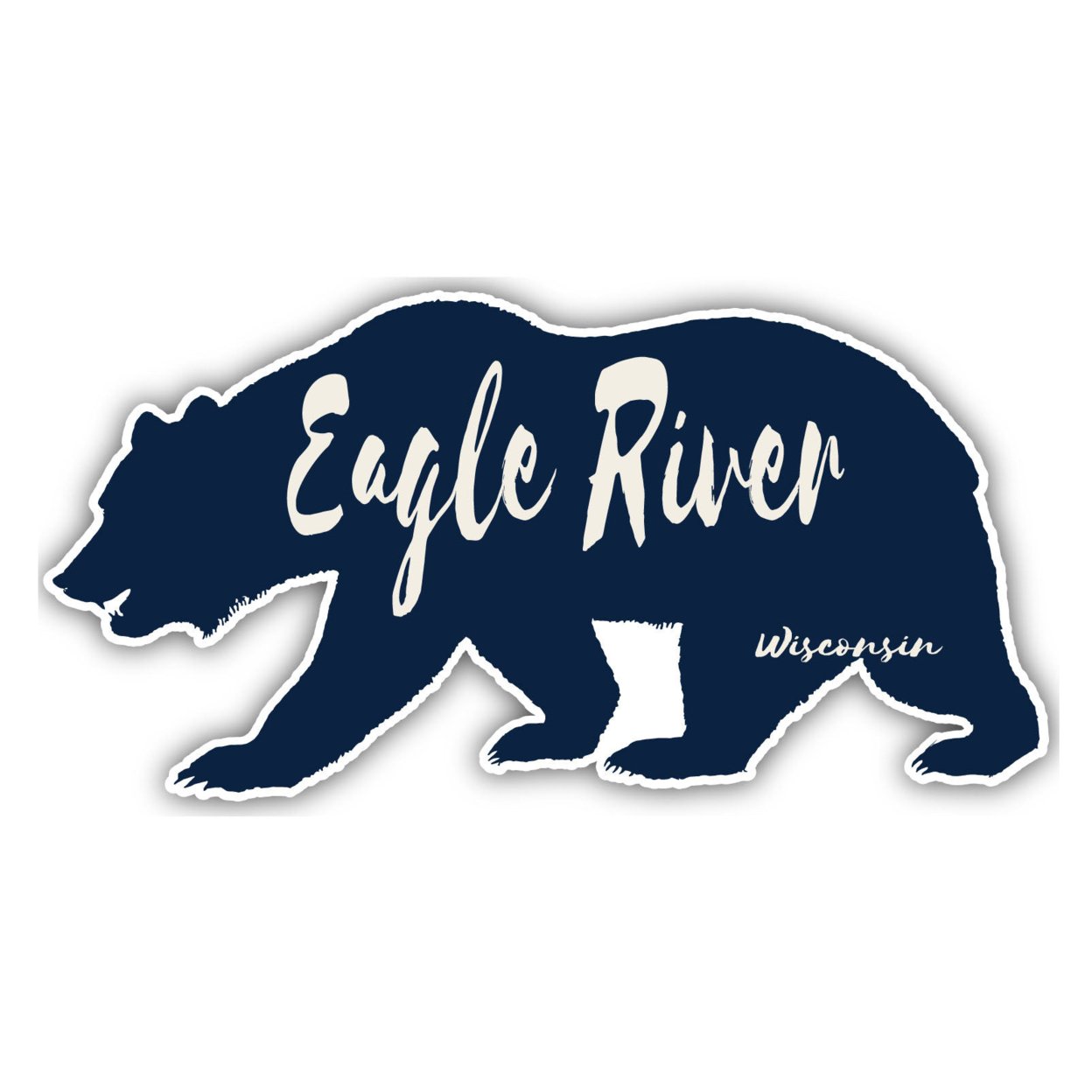 Eagle River Wisconsin Souvenir Decorative Stickers (Choose Theme And Size) - 4-Pack, 6-Inch, Bear