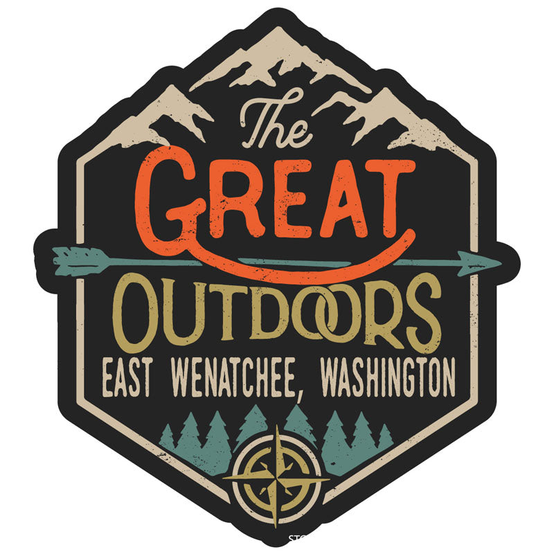 East Wenatchee Washington Souvenir Decorative Stickers (Choose Theme And Size) - 4-Pack, 6-Inch, Great Outdoors