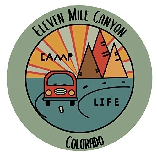 Eleven Mile Canyon Colorado Souvenir Decorative Stickers (Choose Theme And Size) - Single Unit, 2-Inch, Camp Life