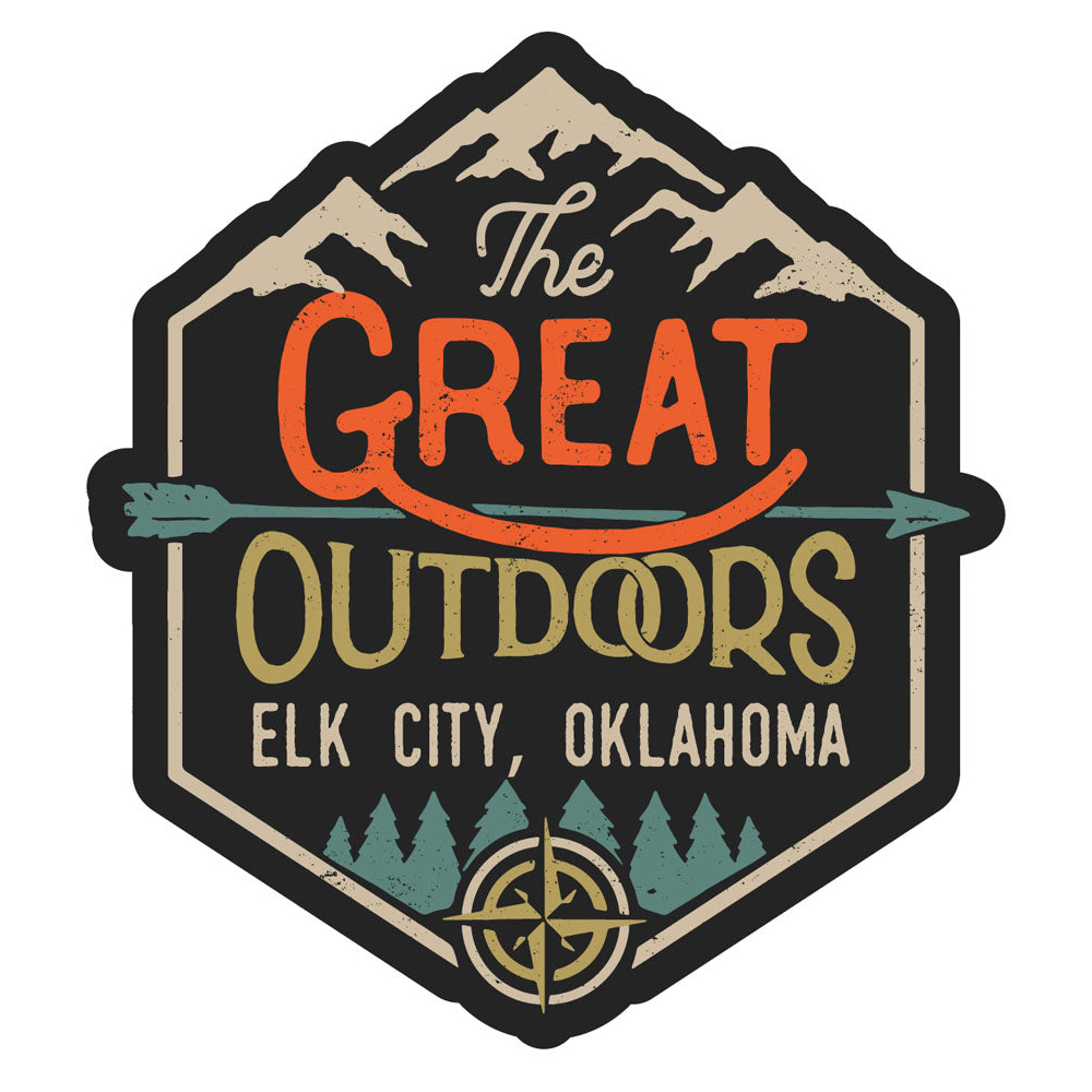 Elk City Oklahoma Souvenir Decorative Stickers (Choose Theme And Size) - Single Unit, 10-Inch, Great Outdoors